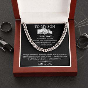 Loved More Than You Will Ever Know - Length Adjustable Cuban Link Chain For Son