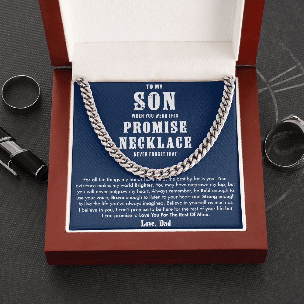 To My Son - Never Outgrow My Heart, Cuban Chain For Son Cuban Link Chain