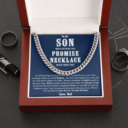 To My Son - Never Outgrow My Heart, Cuban Chain For Son Cuban Link Chain