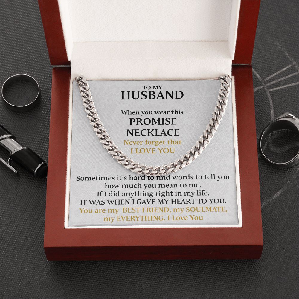 Promise Necklace Adjustable Cuban Chain My Everything For Husband - Necklace for Husband, Gift for Valentine's Day