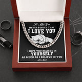 My Son | Never Forget - Cuban Link Chain Gift For Mom, necklace For Wife, Gift For Mother's Day