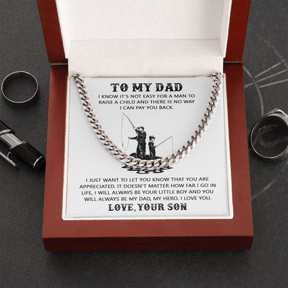 My Dad My Hero | Gift For Dad From Son | Cuban Link Chain