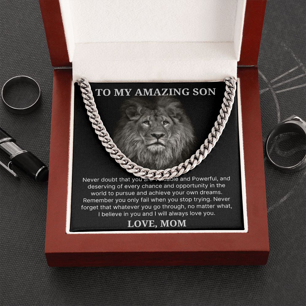 Never Doubt - Length Adjustable Cuban Link Chain For Son