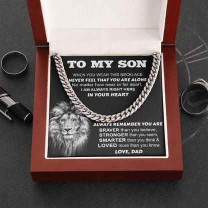 To My Son | Always In Your Heart | Cuban Link Chain For Son