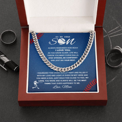 My Dear Baseball Son - Cuban Link Necklace, Cuban Link Chain