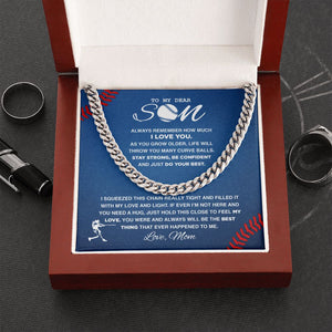 My Dear Baseball Son - Cuban Link Necklace, Cuban Link Chain