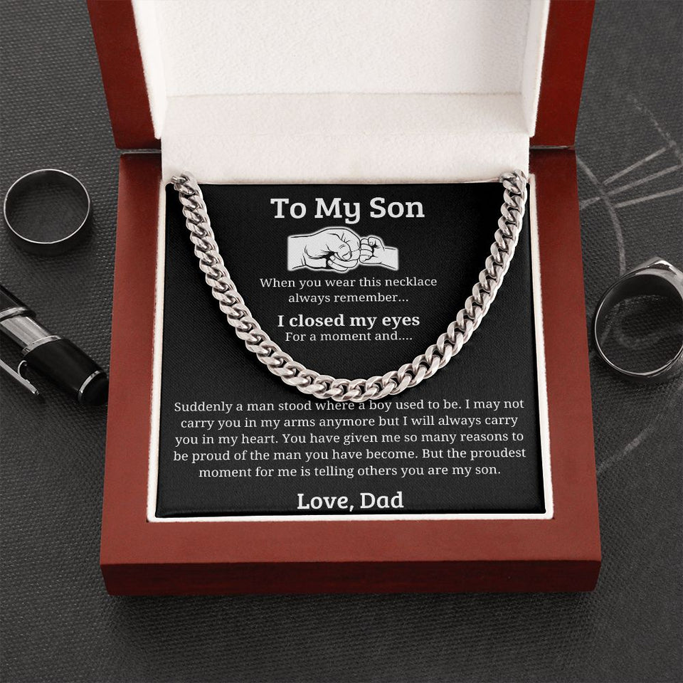 My Proudest Moment - Length Adjustable Cuban Link Chain For Son