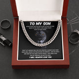 My Son | Never Fear - Cuban Link Chain Gift For Mom, necklace For Wife, Gift For Mother's Day