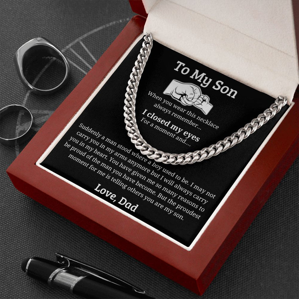 My Proudest Moment - Length Adjustable Cuban Link Chain For Son