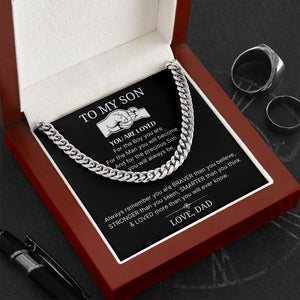 Loved More Than You Will Ever Know - Length Adjustable Cuban Link Chain For Son