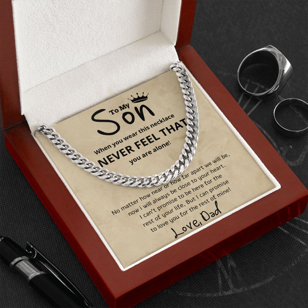 A Beautiful Cuban Link Chain Necklace Gift From Dad To Son