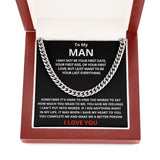 To My Man Cuban Link Chain (Stainless Steel) Gift For Mom, necklace For Wife, Gift For Mother's Day