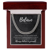 Believe In Yourself Cuban Chain Link Necklace Gift For Mom, necklace For Wife, Gift For Mother's Day