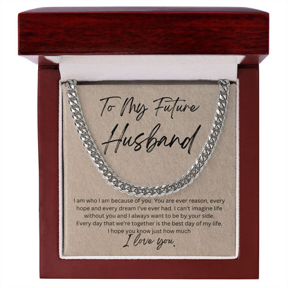 To My Future Husband Cuban Link Chain Necklace Gift For Mom, necklace For Wife, Gift For Mother's Day