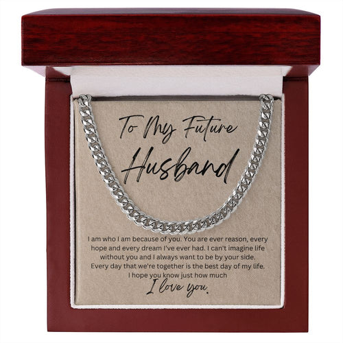 To My Future Husband Cuban Link Chain Necklace Gift For Mom, necklace For Wife, Gift For Mother's Day