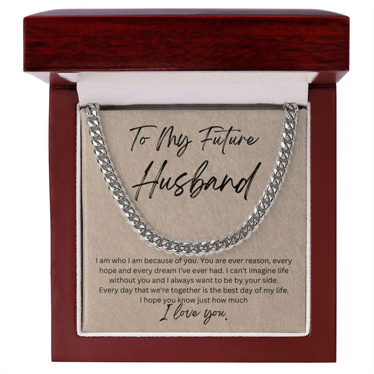 To My Future Husband Cuban Link Chain Necklace Gift For Mom, necklace For Wife, Gift For Mother's Day