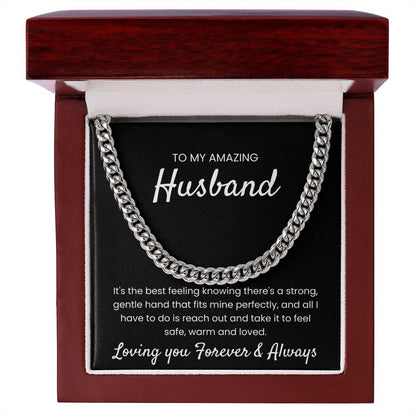 Safe, Warm and Loved - Length Adjustable Cuban Link Chain For Husband