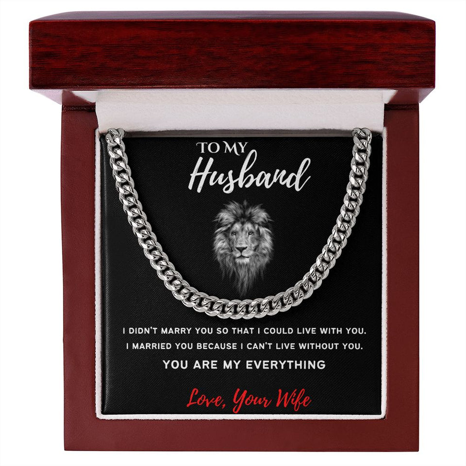 To My Husband - Cuban Link Chain Gift For Mom, necklace For Wife, Gift For Mother's Day