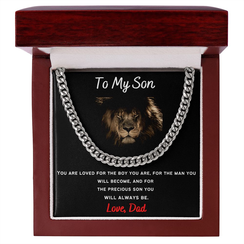 To My Son From Dad Cuban Necklace Gift For Mom, necklace For Wife, Gift For Mother's Day