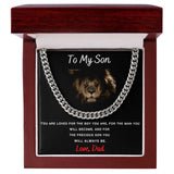 To My Son From Dad Cuban Necklace Gift For Mom, necklace For Wife, Gift For Mother's Day