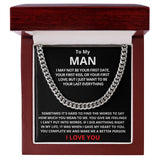 To My Man Cuban Link Chain (Stainless Steel) Gift For Mom, necklace For Wife, Gift For Mother's Day