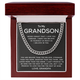 From Grandpa To My Grandson - I Hope You Believe In Yourself - Cuban Link Chain Necklace
