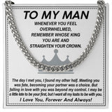 To My Man Cuban Link Chain Necklace King Gift For Mom, necklace For Wife, Gift For Mother's Day