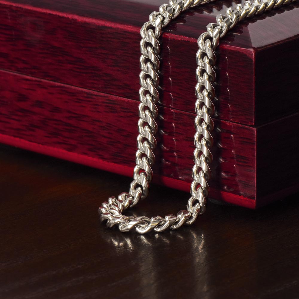 To My Son - Hold Your Head High, Cuban Link Chain Gift