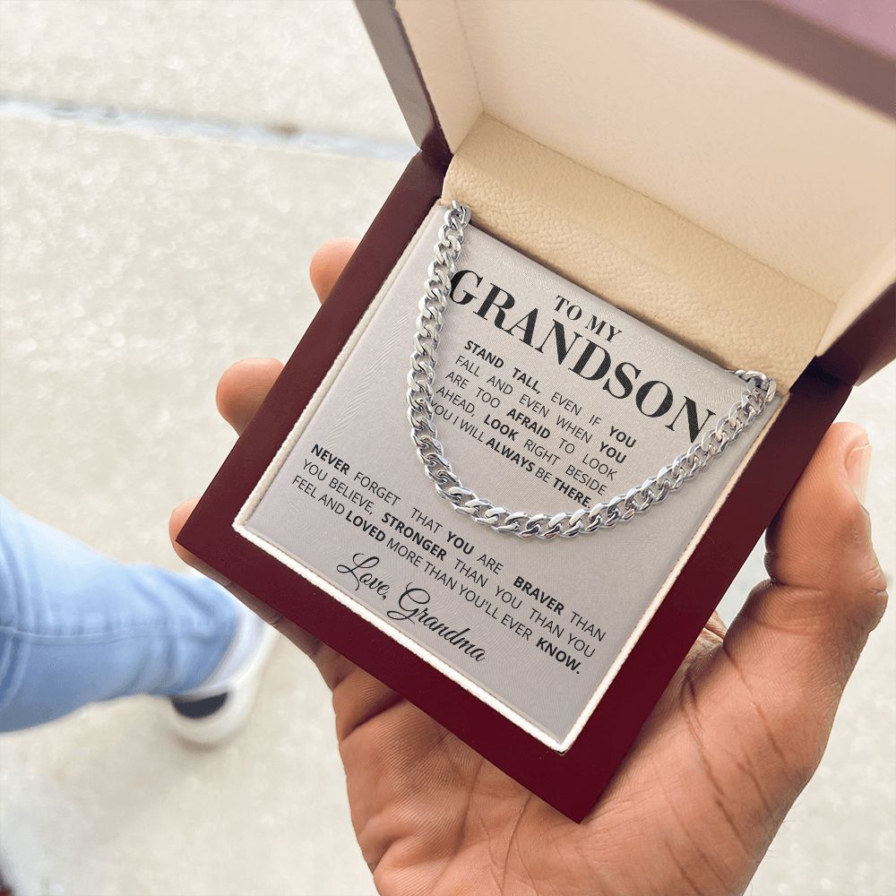 To My Grandson - Never Forget - Cuban Chain