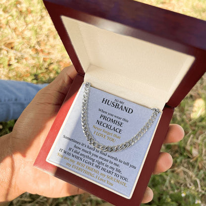 Promise Necklace Adjustable Cuban Chain My Everything For Husband - Necklace for Husband, Gift for Valentine's Day