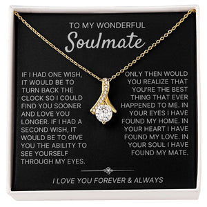 To My Wonderful Soulmate necklace, Two Wishes - Alluring Beauty Necklace For Soulmate