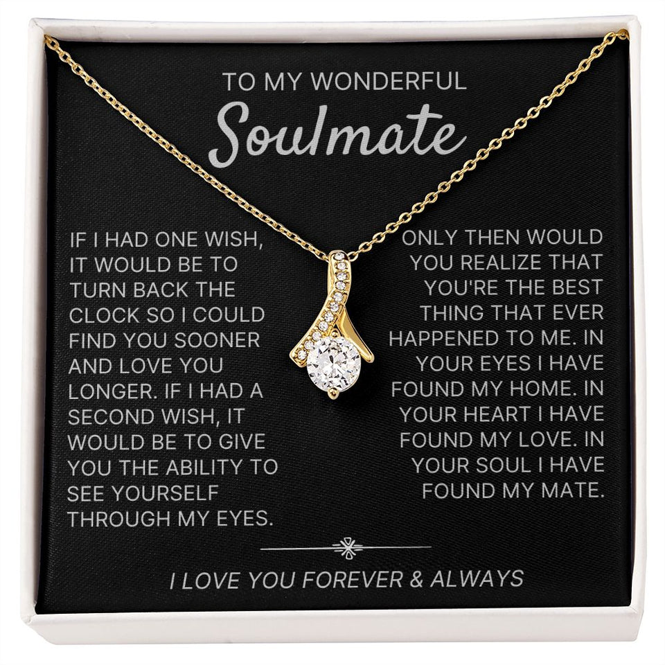 To My Wonderful Soulmate necklace, Two Wishes - Alluring Beauty Necklace For Soulmate