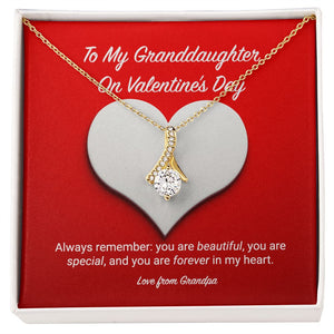 To My Granddaughter from Grandpa Valentine's Day Alluring Beauty Necklace