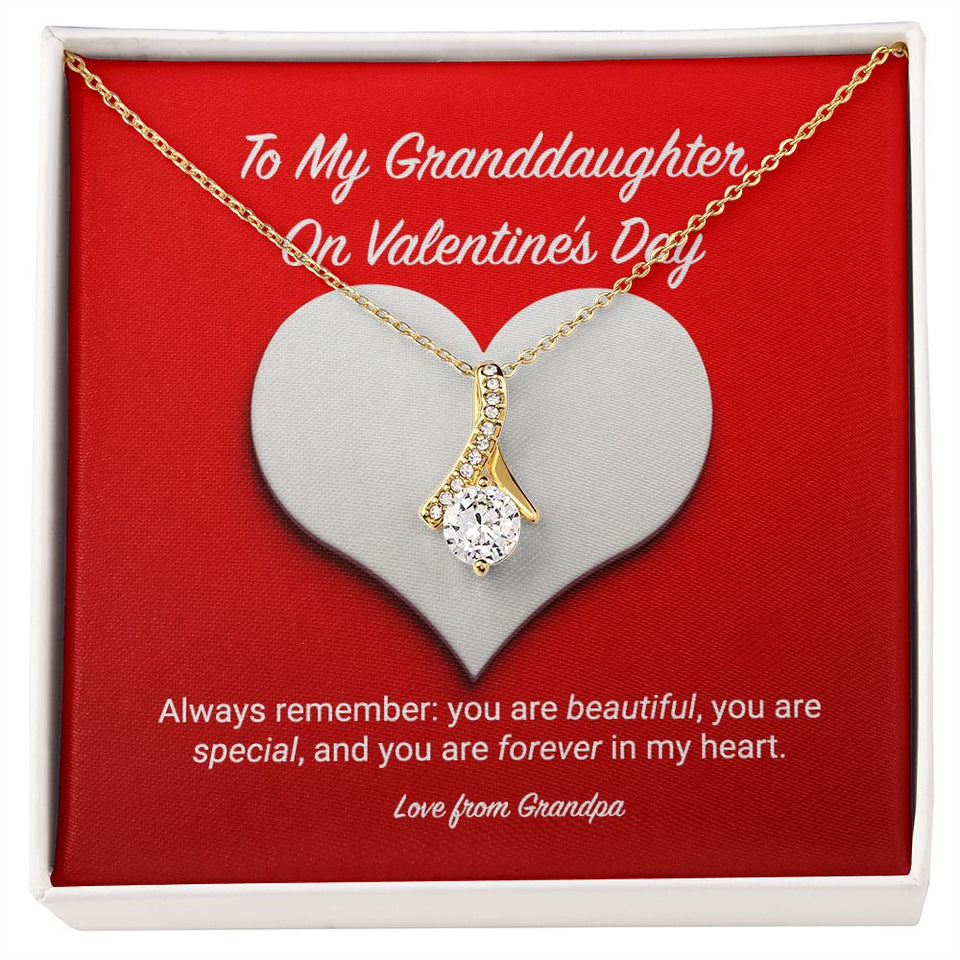 To My Granddaughter from Grandpa Valentine's Day Alluring Beauty Necklace