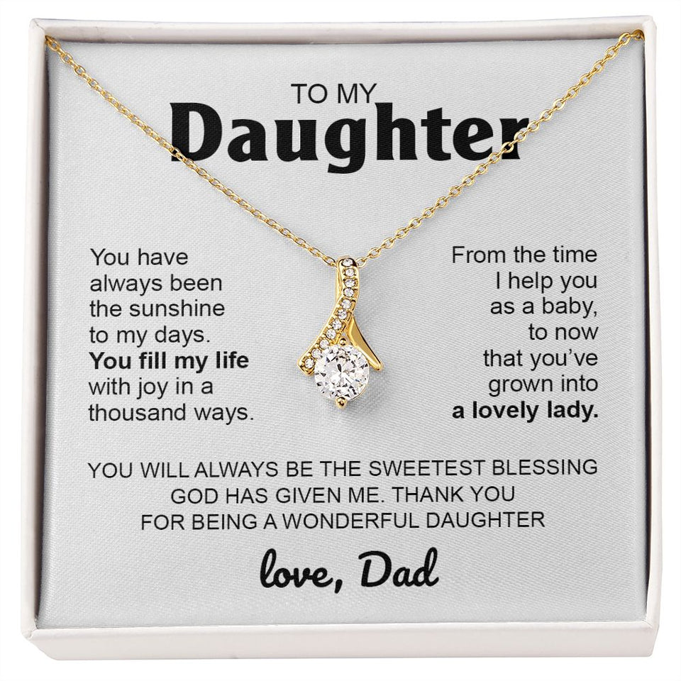 To My Daughter Gift From Dad | You Fill My Life | Alluring Beauty necklace