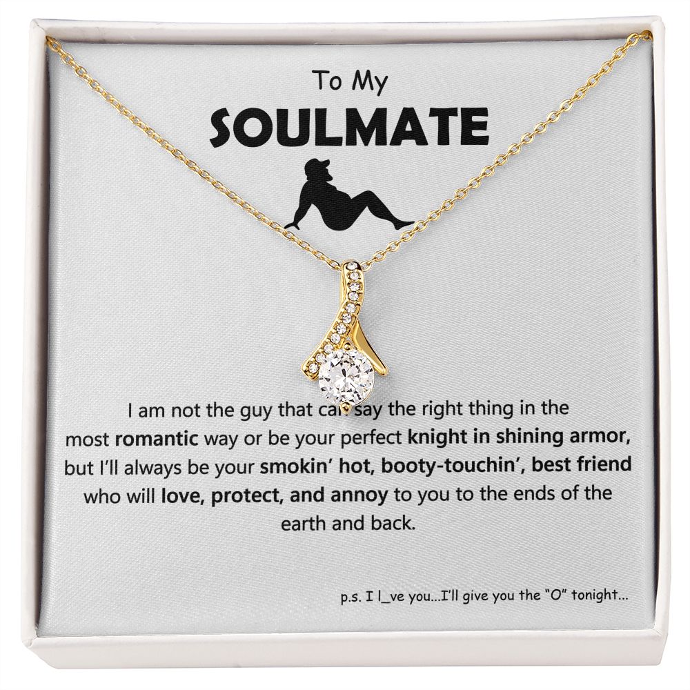 To My Soulmate, Best Friends | Stunning Necklace with Message Card, Alluring Beauty Necklace
