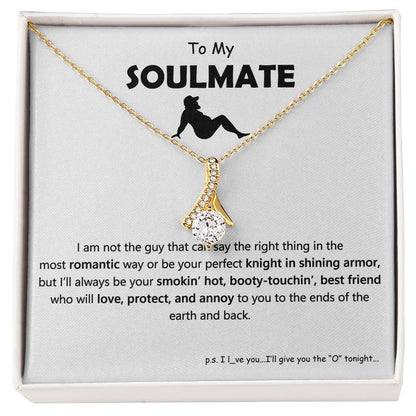 To My Soulmate, Best Friends | Stunning Necklace with Message Card, Alluring Beauty Necklace