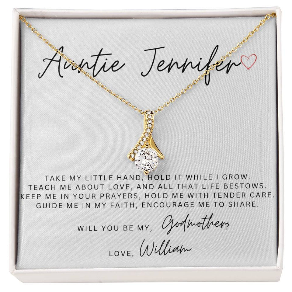 Personalized Will You Be My Godmother Alluring Beauty Necklace