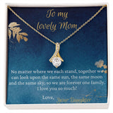 To My Lovely Mom necklace, Forever One Family - Alluring Beauty Necklace For Mom