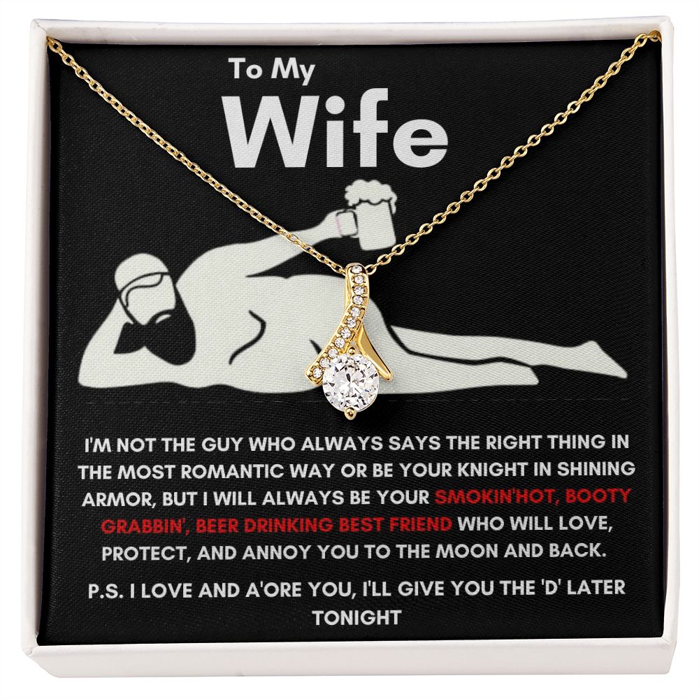 To My Wife - Alluring Beauty Necklace - Booty Grabbin' - Black Card Gift For Mom, necklace For Wife, Gift For Mother's Day