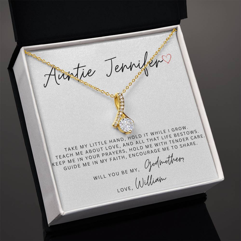 Personalized Will You Be My Godmother Alluring Beauty Necklace