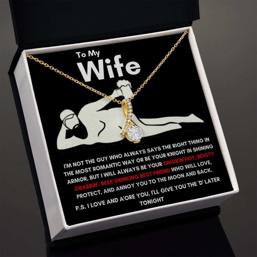 To My Wife - Alluring Beauty Necklace - Booty Grabbin' - Black Card Gift For Mom, necklace For Wife, Gift For Mother's Day