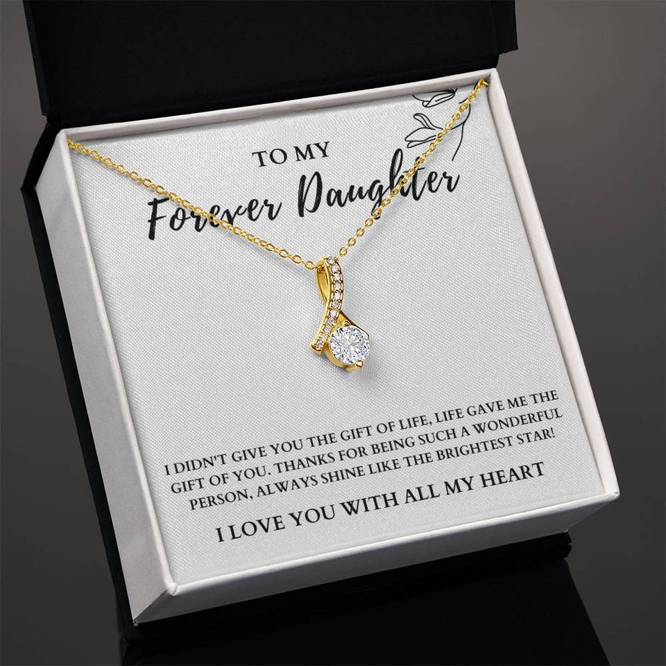 To My Forever Daughter - Shine Like The Brightest Star - Alluring Beauty Necklace