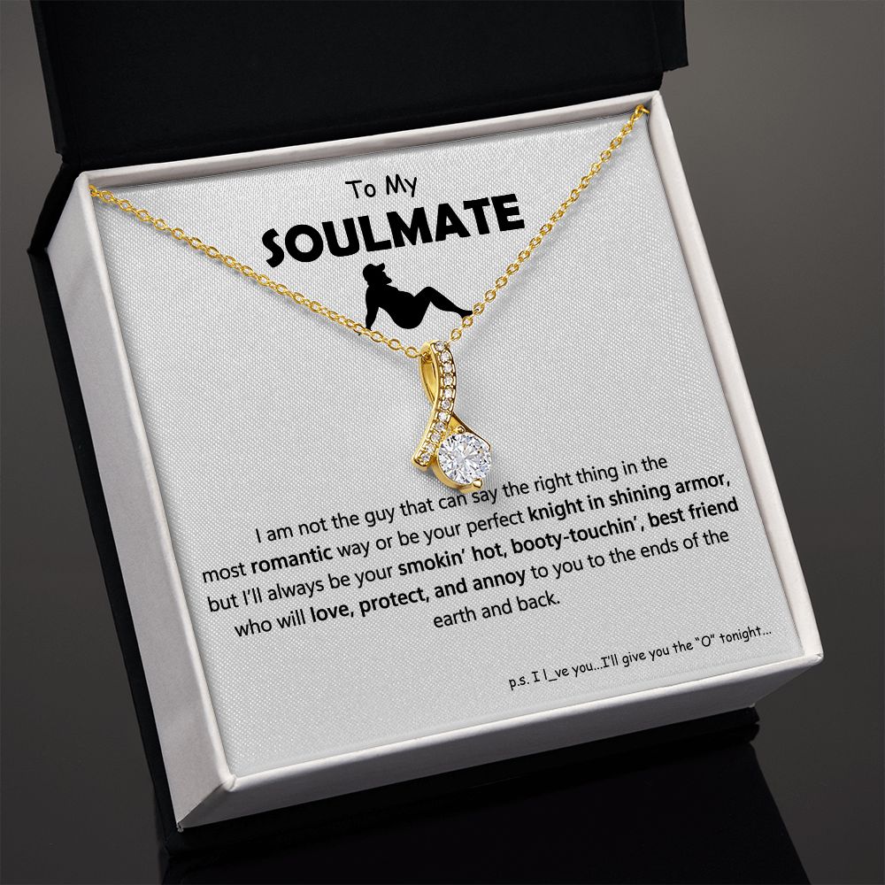 To My Soulmate, Best Friends | Stunning Necklace with Message Card, Alluring Beauty Necklace