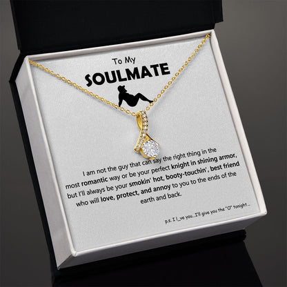 To My Soulmate, Best Friends | Stunning Necklace with Message Card, Alluring Beauty Necklace