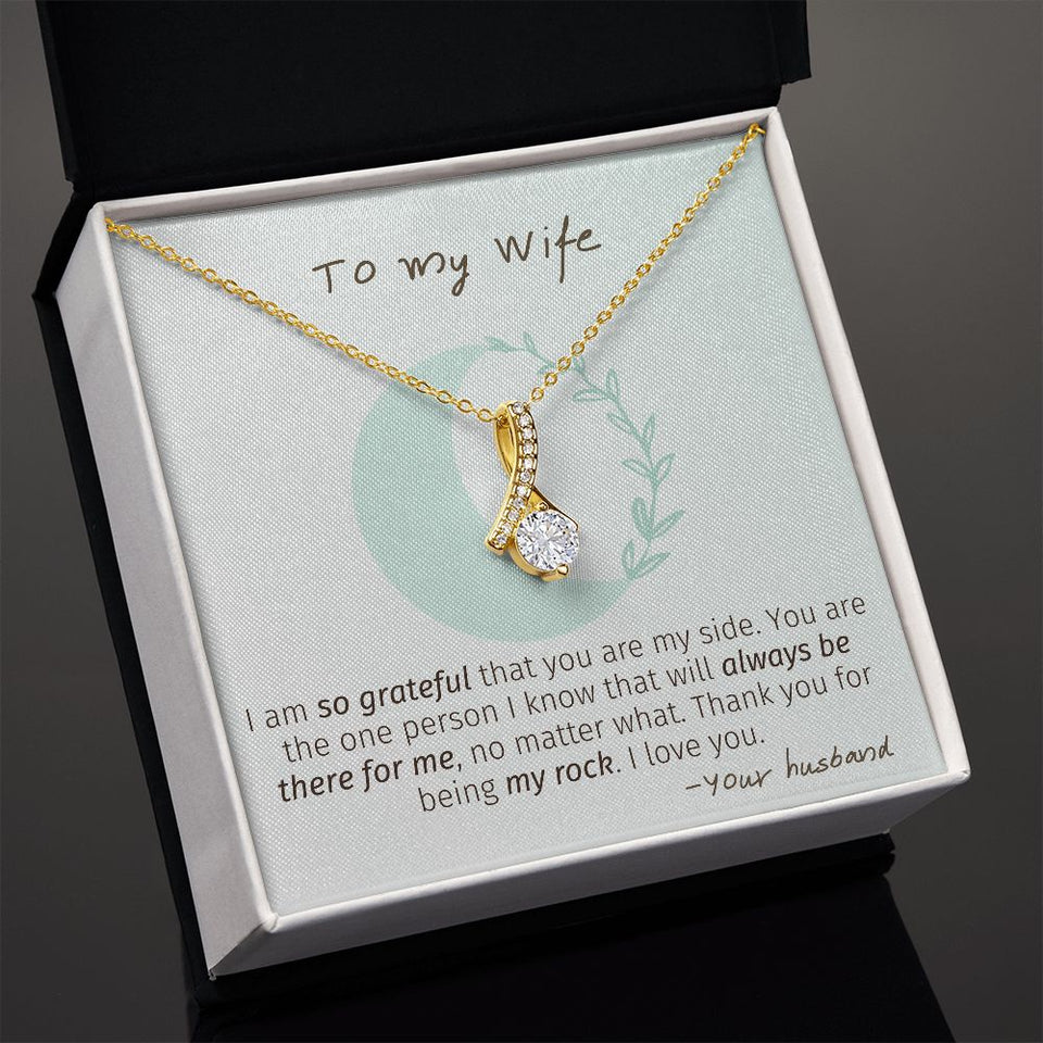 To My Wife necklace, My Rock - Alluring Beauty Necklace For Wife