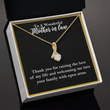 To A Wonderful Mother-In-Law Necklace Gift, Alluring Beauty Necklace