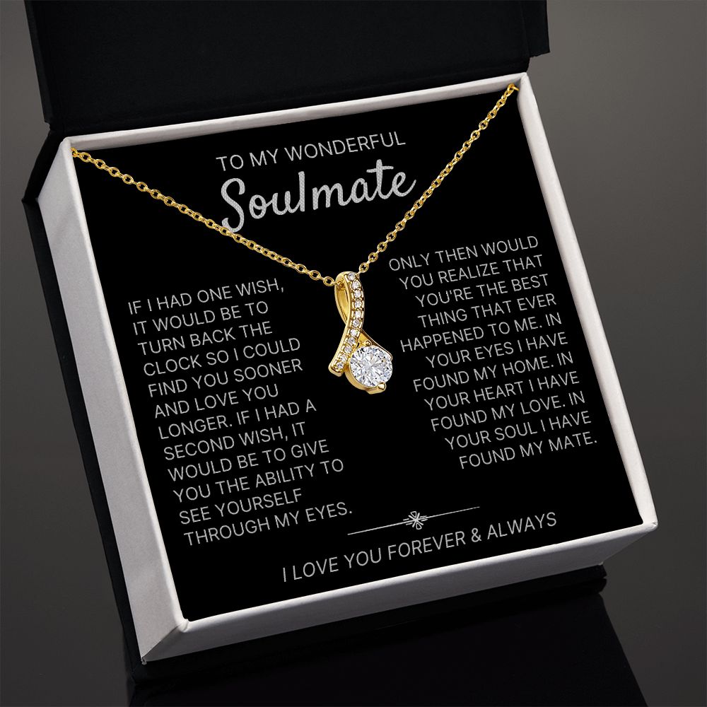 To My Wonderful Soulmate necklace, Two Wishes - Alluring Beauty Necklace For Soulmate
