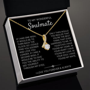 To My Wonderful Soulmate necklace, Two Wishes - Alluring Beauty Necklace For Soulmate