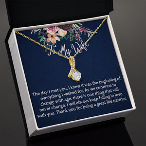 To My Wife necklace, Alluring Beauty Necklace For Wife, The Day I Meet You